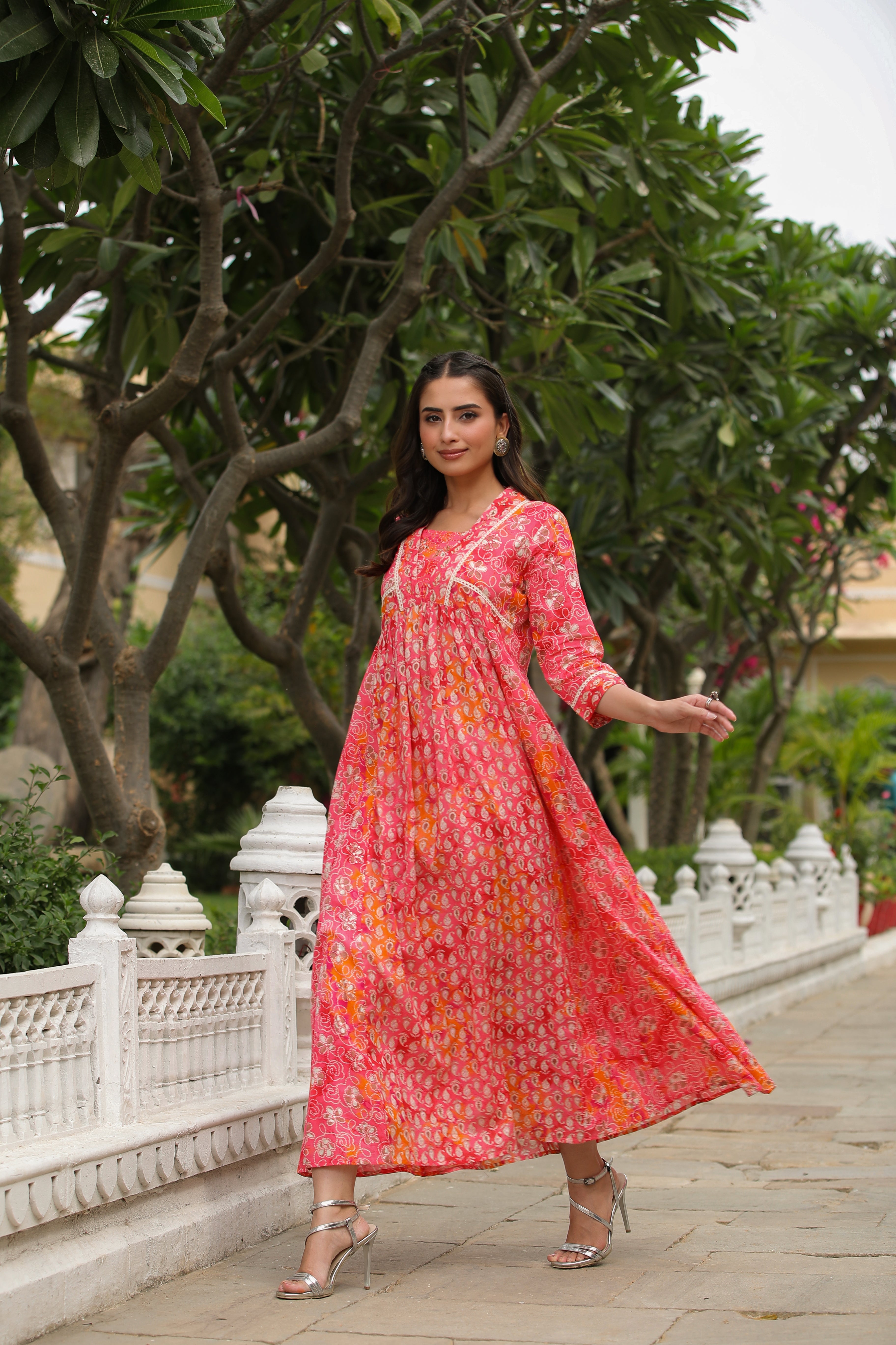 Pink Floral Maxi Dress